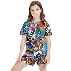 Cartoon Explosion Cartoon Characters Funny Kids  Tee And Sports Shorts Set by uniart180623