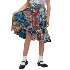 80 s Cartoons Cartoon Masters Of The Universe Kids  Ruffle Flared Wrap Midi Skirt by uniart180623