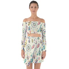 Dreamcatcher Abstract Pattern Off Shoulder Top With Skirt Set by uniart180623