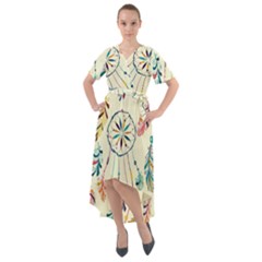 Dreamcatcher Abstract Pattern Front Wrap High Low Dress by uniart180623