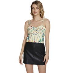 Dreamcatcher Abstract Pattern Flowy Camisole Tie Up Top by uniart180623