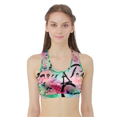 From Paris Abstract Art Pattern Sports Bra With Border by uniart180623