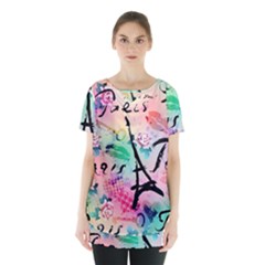 From Paris Abstract Art Pattern Skirt Hem Sports Top by uniart180623