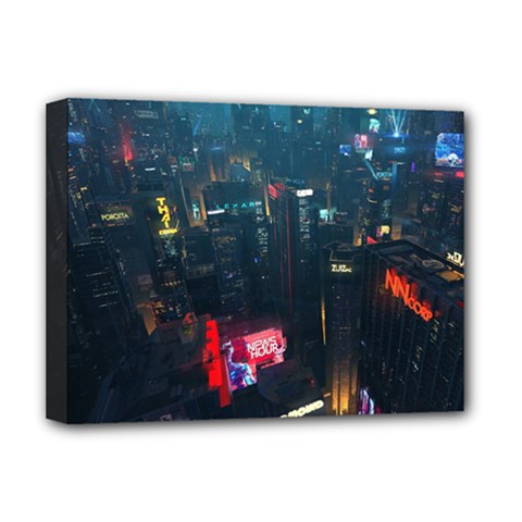 Cityscape Digital Art Deluxe Canvas 16  X 12  (stretched)  by uniart180623