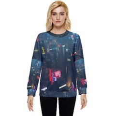 Cityscape Digital Art Hidden Pocket Sweatshirt by uniart180623