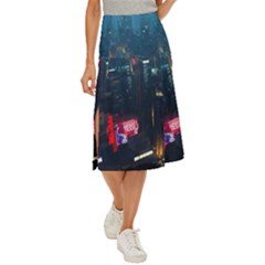 Cityscape Digital Art Midi Panel Skirt by uniart180623