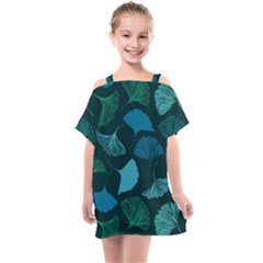 Pattern Plant Abstract Kids  One Piece Chiffon Dress