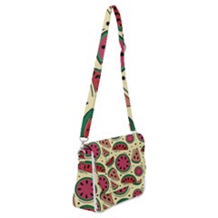 Watermelon Pattern Slices Fruit Shoulder Bag With Back Zipper by uniart180623