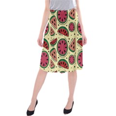 Watermelon Pattern Slices Fruit Midi Beach Skirt by uniart180623