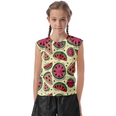 Watermelon Pattern Slices Fruit Kids  Raglan Cap Sleeve Tee by uniart180623