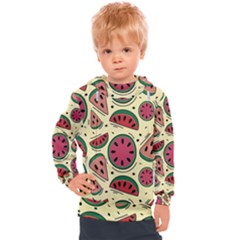 Watermelon Pattern Slices Fruit Kids  Hooded Pullover