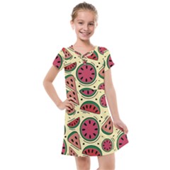 Watermelon Pattern Slices Fruit Kids  Cross Web Dress by uniart180623