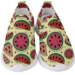 Watermelon Pattern Slices Fruit Kids  Slip On Sneakers by uniart180623