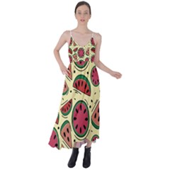 Watermelon Pattern Slices Fruit Tie Back Maxi Dress by uniart180623