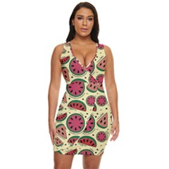 Watermelon Pattern Slices Fruit Draped Bodycon Dress by uniart180623