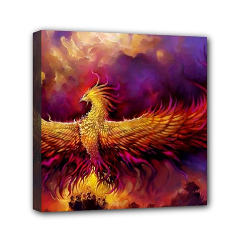 Phoenix Bird Mini Canvas 6  X 6  (stretched) by uniart180623