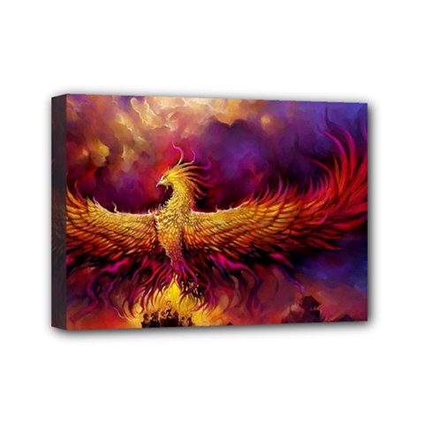 Phoenix Bird Mini Canvas 7  X 5  (stretched) by uniart180623