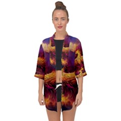 Phoenix Bird Open Front Chiffon Kimono by uniart180623