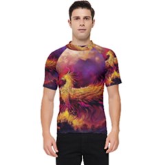 Phoenix Bird Men s Short Sleeve Rash Guard by uniart180623