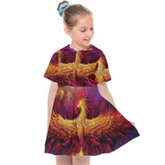 Phoenix Bird Kids  Sailor Dress by uniart180623