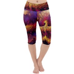 Phoenix Bird Lightweight Velour Cropped Yoga Leggings by uniart180623