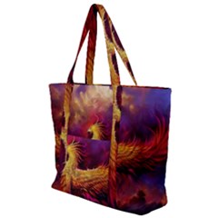 Phoenix Bird Zip Up Canvas Bag by uniart180623