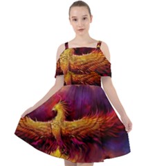 Phoenix Bird Cut Out Shoulders Chiffon Dress by uniart180623