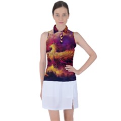 Phoenix Bird Women s Sleeveless Polo Tee by uniart180623