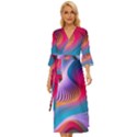 Colorful 3d Waves Creative Wave Waves Wavy Background Texture Midsummer Wrap Dress View1