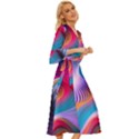 Colorful 3d Waves Creative Wave Waves Wavy Background Texture Midsummer Wrap Dress View3