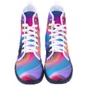 Colorful 3d Waves Creative Wave Waves Wavy Background Texture Kid s High-Top Canvas Sneakers View1