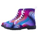 Colorful 3d Waves Creative Wave Waves Wavy Background Texture Kid s High-Top Canvas Sneakers View2