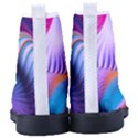 Colorful 3d Waves Creative Wave Waves Wavy Background Texture Kid s High-Top Canvas Sneakers View4