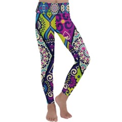 Ethnic Pattern Abstract Kids  Lightweight Velour Classic Yoga Leggings by uniart180623