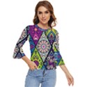 Ethnic Pattern Abstract Bell Sleeve Top View1