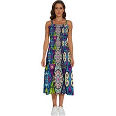 Ethnic Pattern Abstract Sleeveless Shoulder Straps Boho Dress by uniart180623