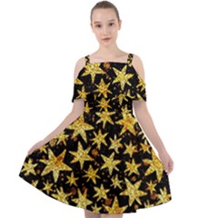 Shiny Glitter Stars Cut Out Shoulders Chiffon Dress by uniart180623