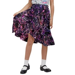 Fun Spooky Cute Ghosts Adoxali Halloween Kids  Ruffle Flared Wrap Midi Skirt by uniart180623