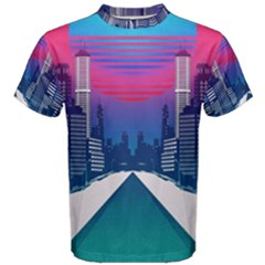 Retro Cityscape Artist Artwork Digital Art Men s Cotton Tee by uniart180623