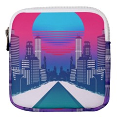 Retro Cityscape Artist Artwork Digital Art Mini Square Pouch by uniart180623