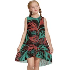 Flower Patterns Ornament Pattern Kids  Frill Swing Dress by uniart180623