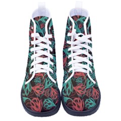 Flower Patterns Ornament Pattern Men s High-top Canvas Sneakers