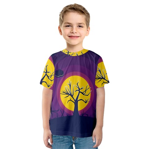 Empty Tree Leafless Stem Bare Branch Kids  Sport Mesh Tee by uniart180623