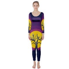 Empty Tree Leafless Stem Bare Branch Long Sleeve Catsuit by uniart180623