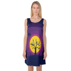 Empty Tree Leafless Stem Bare Branch Sleeveless Satin Nightdress by uniart180623