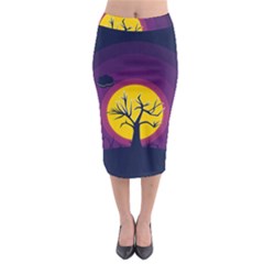 Empty Tree Leafless Stem Bare Branch Midi Pencil Skirt by uniart180623