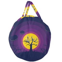 Empty Tree Leafless Stem Bare Branch Giant Round Zipper Tote by uniart180623