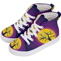 Empty Tree Leafless Stem Bare Branch Kids  Hi-top Skate Sneakers by uniart180623