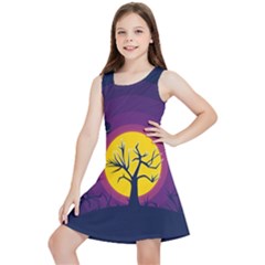 Empty Tree Leafless Stem Bare Branch Kids  Lightweight Sleeveless Dress by uniart180623