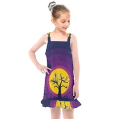 Empty Tree Leafless Stem Bare Branch Kids  Overall Dress by uniart180623